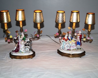 Vintage Victorian Lamp Set