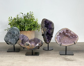 4 pieces Lot, Uruguayan Amethyst with Stands, Polished Amethyst, Wholesale Supplier - MMLT0328