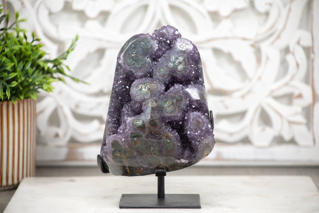 Unique Amethyst Crystal Cluster With Beautiful Stalactite Eyes ...