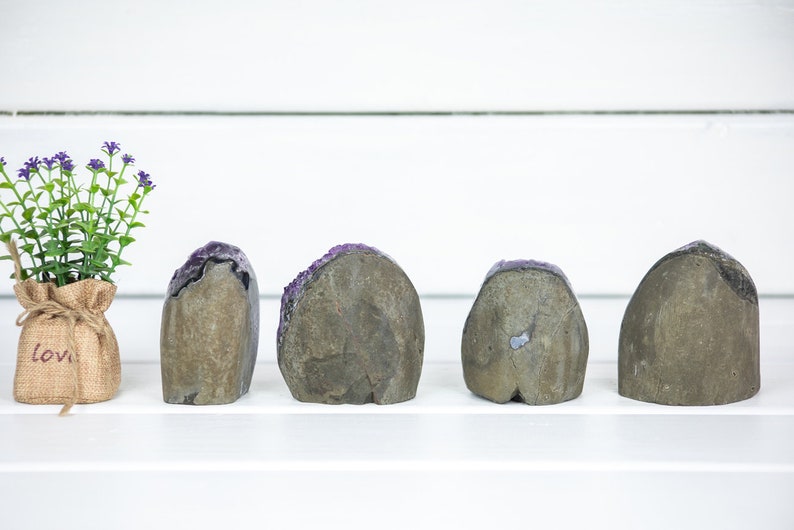 Standing Amethyst Uruguayan Amethyst Wholesale Supplier AMLT0023 4 pcs Lot Amethyst Cathedral Polished Amethyst Amethyst Cut Base