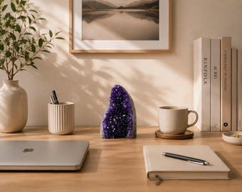 Natural Uruguayan Amethyst Cathedral – Elevate Your Home Office with a One-of-a-Kind Statement Piece