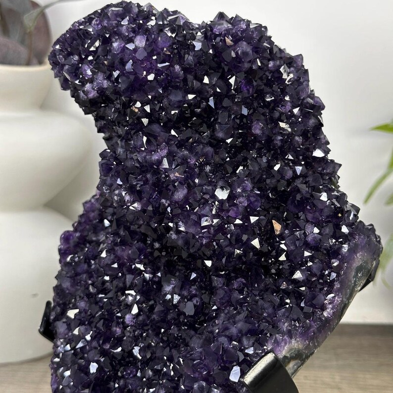 A Grade Natural Amethyst Crystal Specimen on Metal Stand - MWS3390 ...