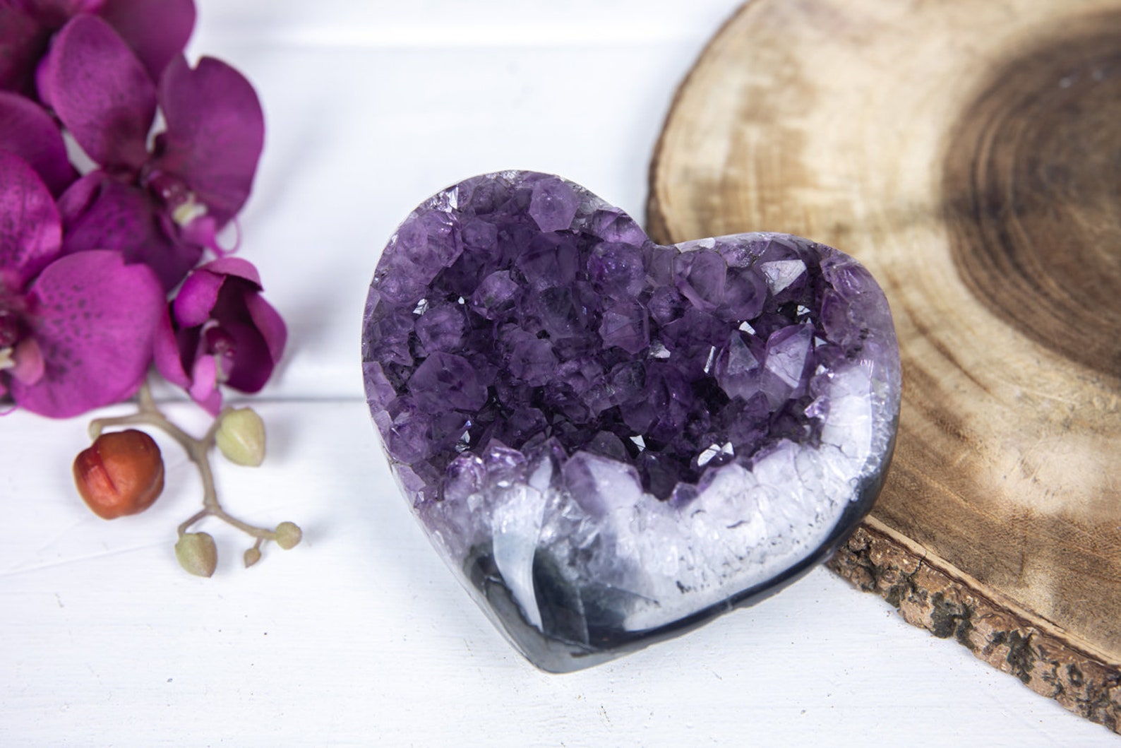 Schöne Amethyst Kristall Herz Kristall Herz Kristall Druzy Etsy
