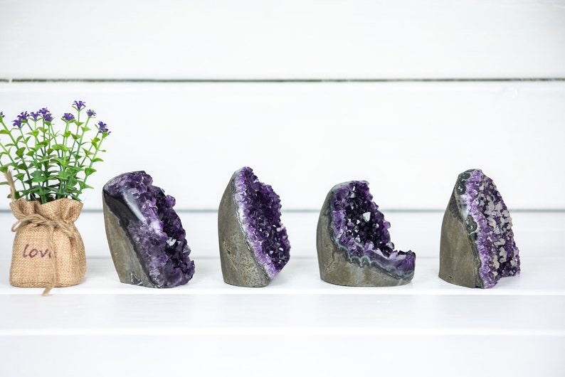 Standing Amethyst Uruguayan Amethyst Wholesale Supplier AMLT0023 4 pcs Lot Amethyst Cathedral Polished Amethyst Amethyst Cut Base