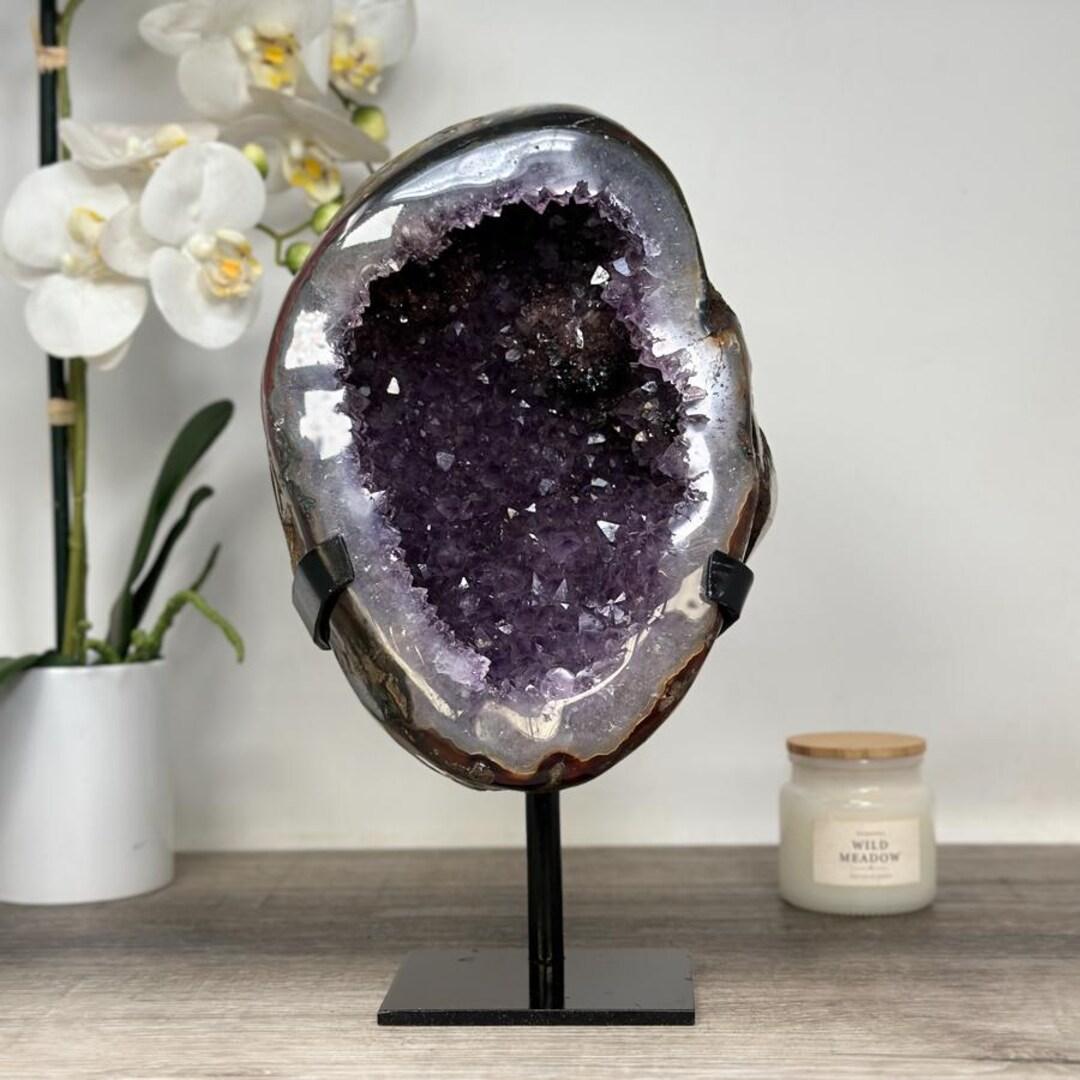 Large Natural Amethyst Geode With Agate Shell - MWS1669 - Etsy