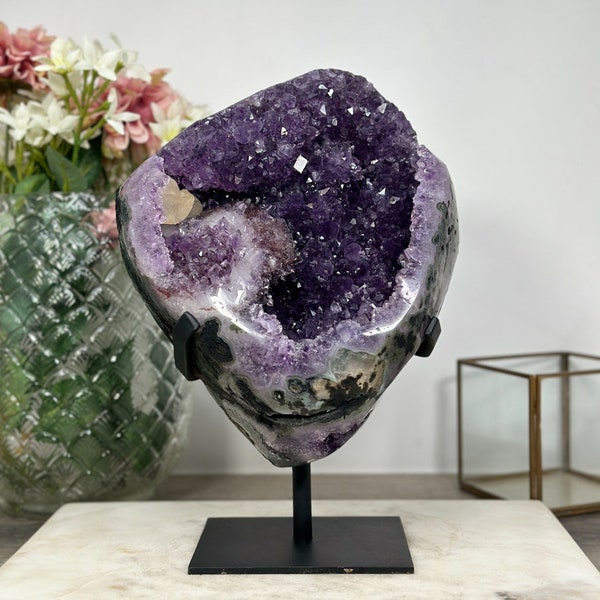 Outstanding Large Amethyst Geode with Calcite Specimen -  AWS1262