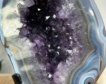 ブルーアゲートジオード Amazon | [N2 stone Natural] 天然鉱物 ブルーレースアゲート