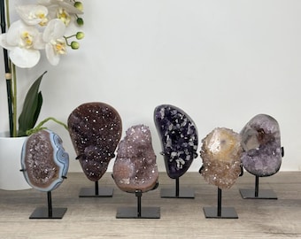 6 pieces Lot, Uruguayan Amethyst with Stands, Polished Amethyst, Wholesale Supplier - MMLT0340