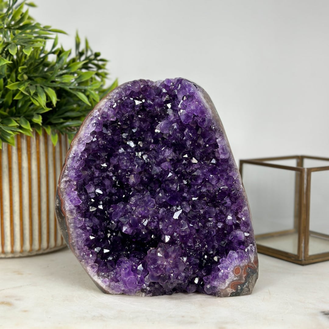 Sublime Natural Amethyst Cathedral With Red Jasper Shell, Self Standing ...