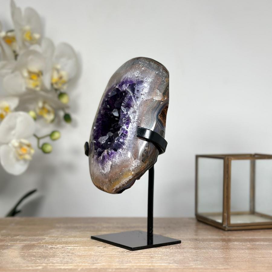 アメジストクリスタルジオードとクォーツシェル - MWS1832 - Etsy 日本