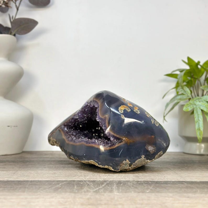 Natural Large Amethyst Geode With Agate Shell, STGE0125 - Etsy Canada