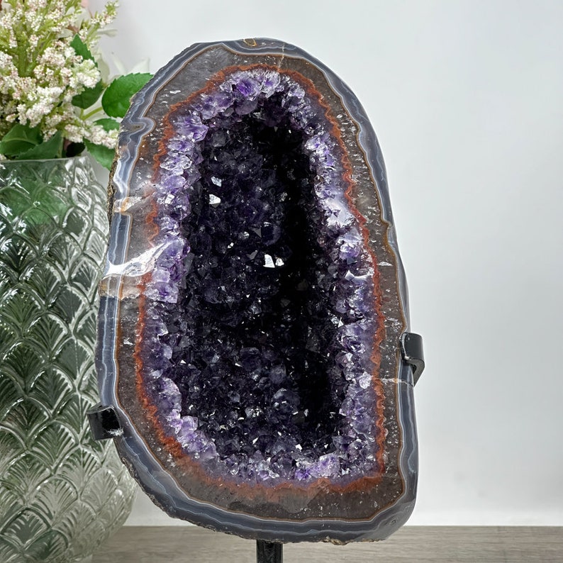 Natural Amethyst & Blue Agate Natural Crystal Geode MWS0799 - Etsy