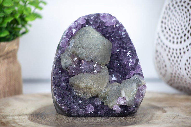 Natural Calcite Crystal Formation on Amethyst Cathedral - Etsy