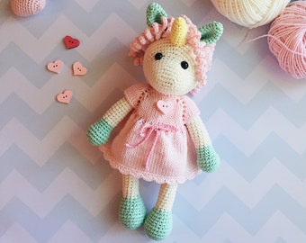 Stuffed unicorn/Crochet unicorn/Unicorn doll/Unicorn decor/Plush unicorn/Unicorn toy/Unicorn nursery/Nursery decor/Amigurumi animals/Plushie