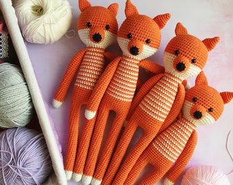 Stuffed fox/Crochet fox/Amigurumi animals/Forest animal decor/Amigurumi fox/Knitted fox/Plush fox/Crochet toy/Crochet Sleepy Fox