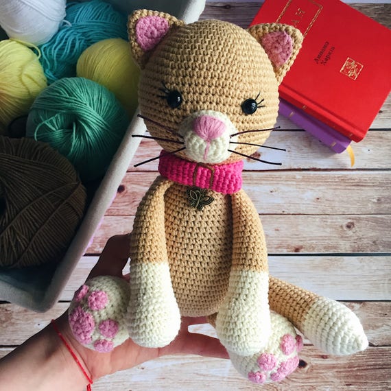 Stuffed Cat amigurumi Animal crochet Cat cat Toy amigurumi Baby cat Plush kitty Doll amigurumi Cat nursery Decor kids Room Decor knitted Cat Etsy