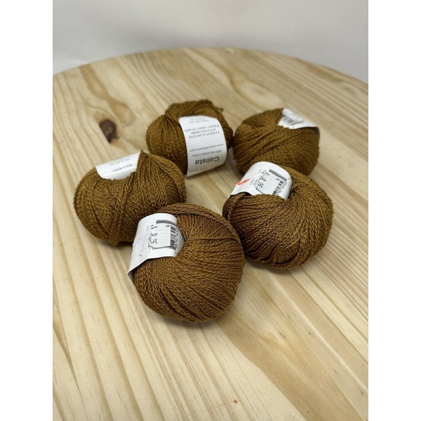 Lot of 5 Calista Classic Elite Yarns Mercerized Cotton 50g/142yds Brown 3450