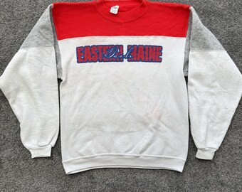 Vtg M Collegiate Pacific Crewneck Eastern Maine Tech Community College Bangor