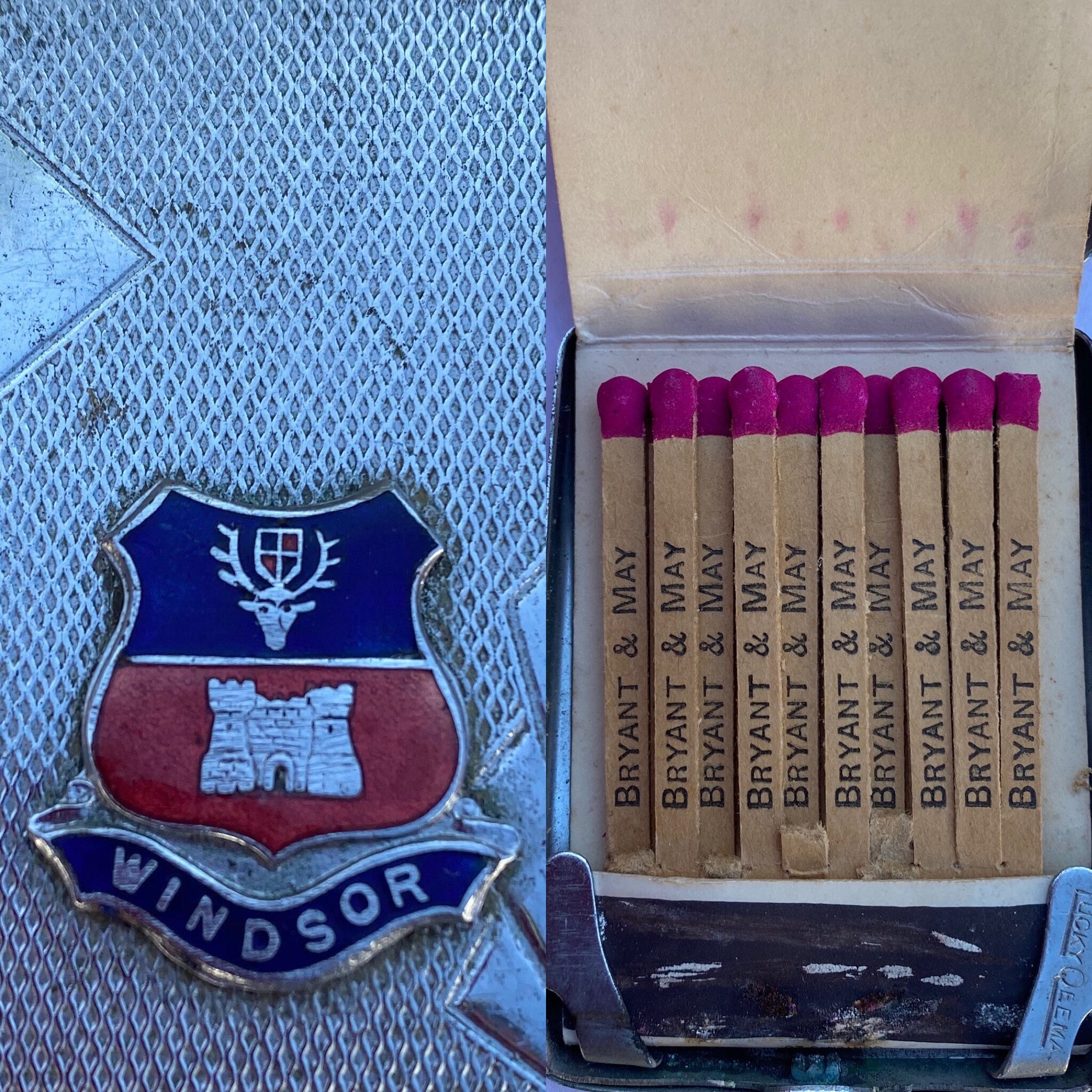 Image of 1930S Match Safe, Silver Jubilee With Matches