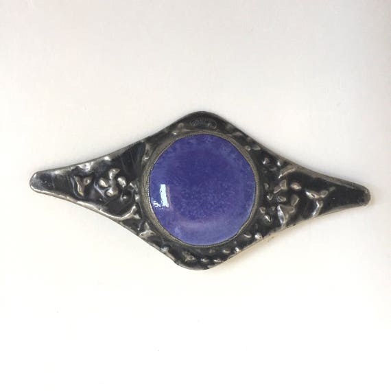 Arts and Crafts Pewter Brooch featuring a Ruskin S
