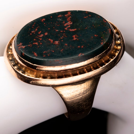 Victorian Bloodstone Signet Ring- high carat gold
