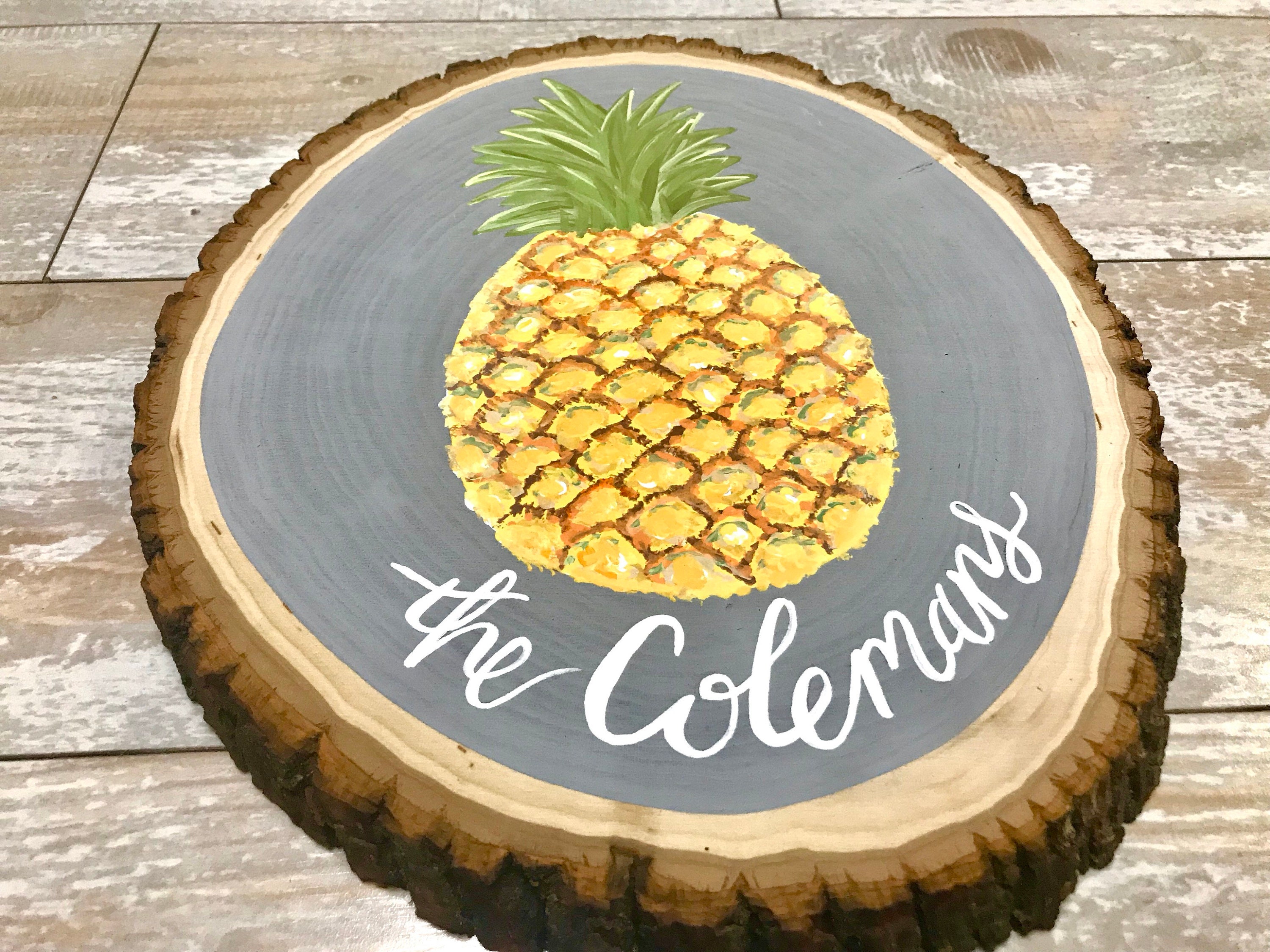 Personalized Hand-painted Pineapple Wooden Sign (large) - Etsy