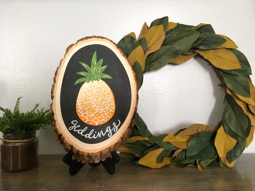 Personalized Hand-painted Pineapple Wooden Sign (large) - Etsy