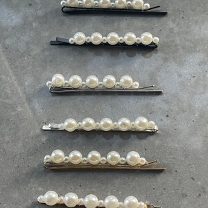 Stunning pearl hair slides. You will receive 2 hair slides, in gold, black or silver. image 10