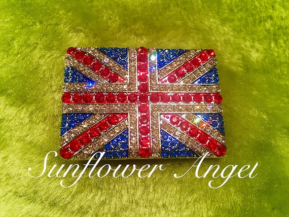 Union Jack brooch. British flag, royal wedding, Diamanté. Sparkles.