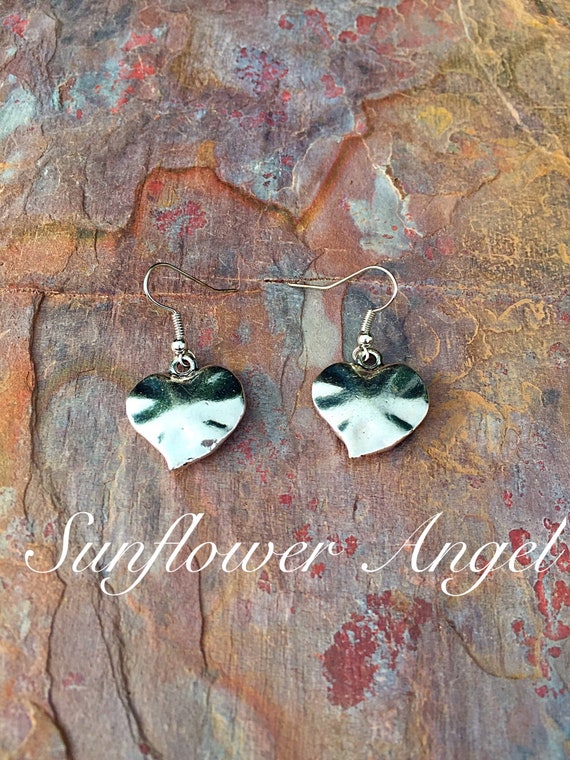 Earrings, heart hook earrings for pierced ears.