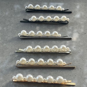 Stunning pearl hair slides. You will receive 2 hair slides, in gold, black or silver. image 1