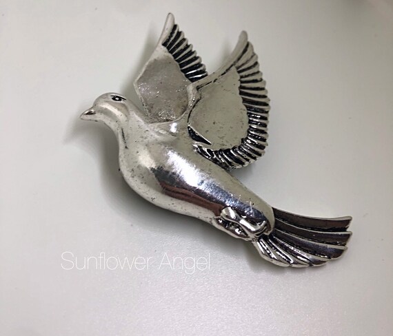 Dove brooch, large steel brooch, stunning and very special.