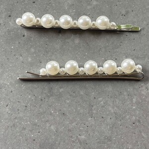 Stunning pearl hair slides. You will receive 2 hair slides, in gold, black or silver. image 3