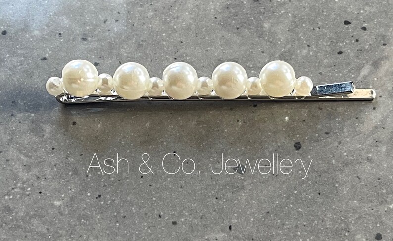Stunning pearl hair slides. You will receive 2 hair slides, in gold, black or silver. image 6