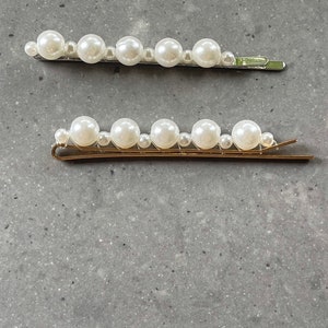 Stunning pearl hair slides. You will receive 2 hair slides, in gold, black or silver. image 2