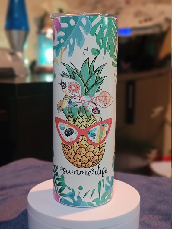 20 oz dünne gerade Sommerleben Ananas Becher | Etsy