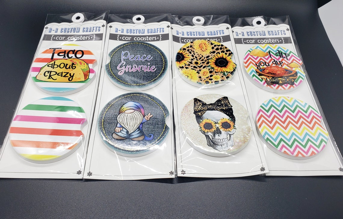 Car Coasters. Set of 2. Etsy