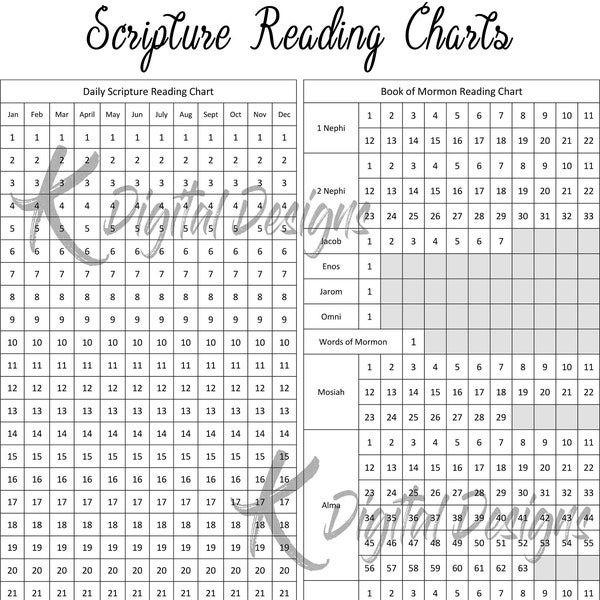 Scripture Reading Chart Lds - Etsy