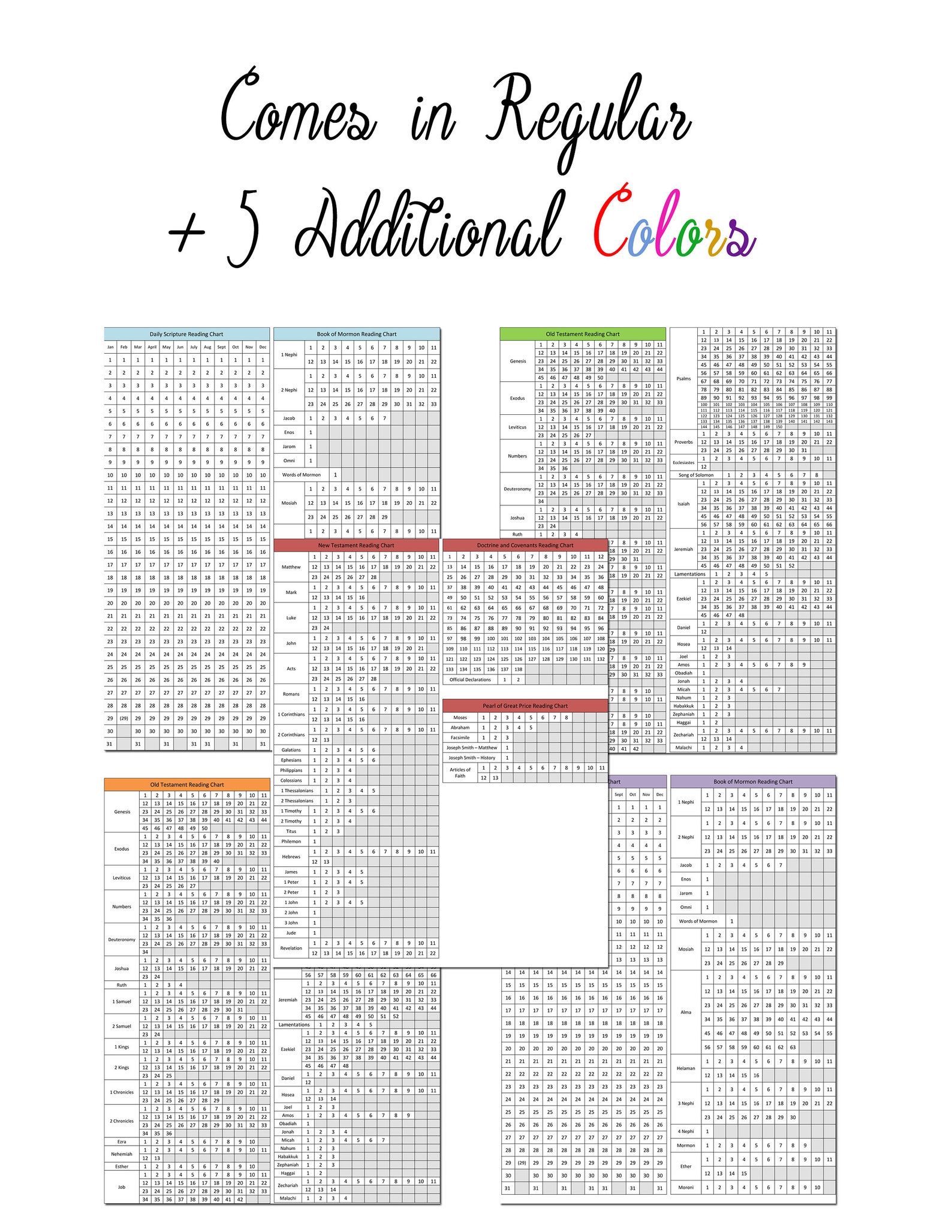 Scripture Reading Charts - Etsy