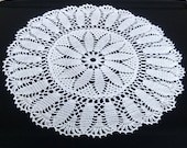 New white crochet doily 20 inches-crochet tablecloth
