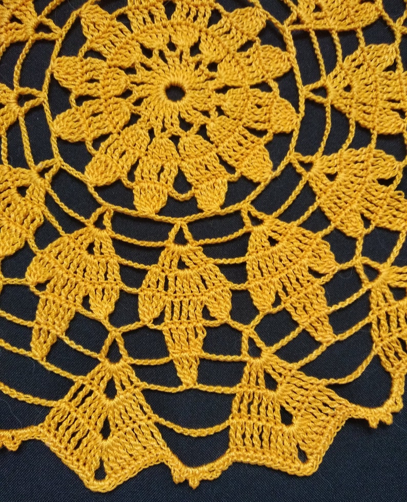 New yellow crochet doily-crochet tablecloth image 2