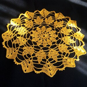 New yellow crochet doily-crochet tablecloth image 1