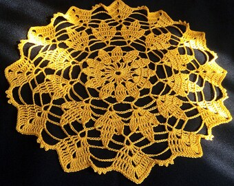 New yellow crochet doily-crochet tablecloth