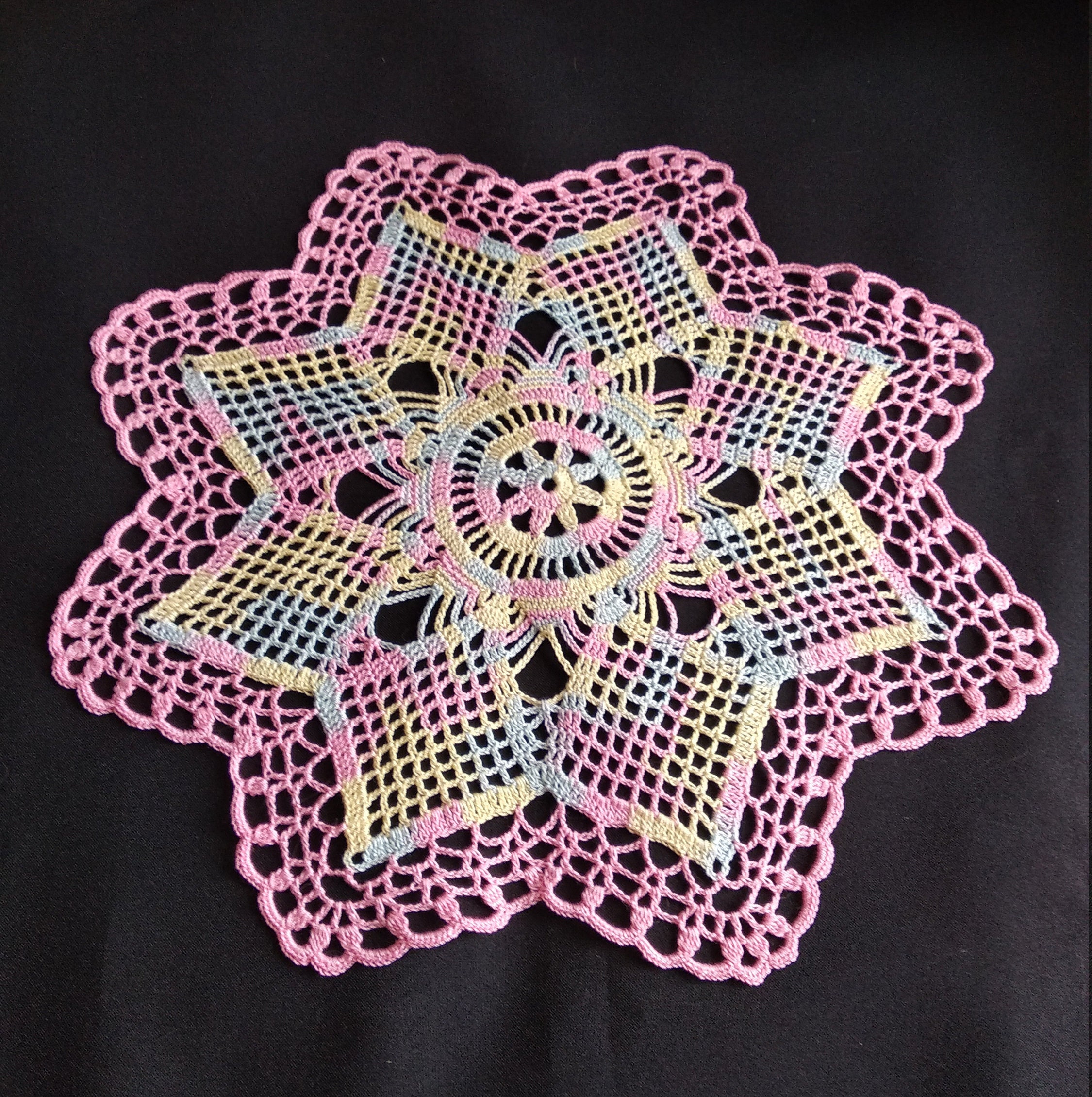New melange crochet doily 14,2 inchescrochet tableclothcrochet