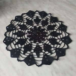 New black crochet doily-crochet tablecloth
