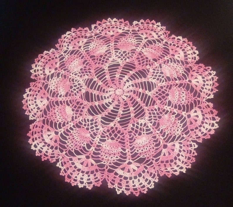 New pink melange crochet doily 177 inchescrochet Etsy España