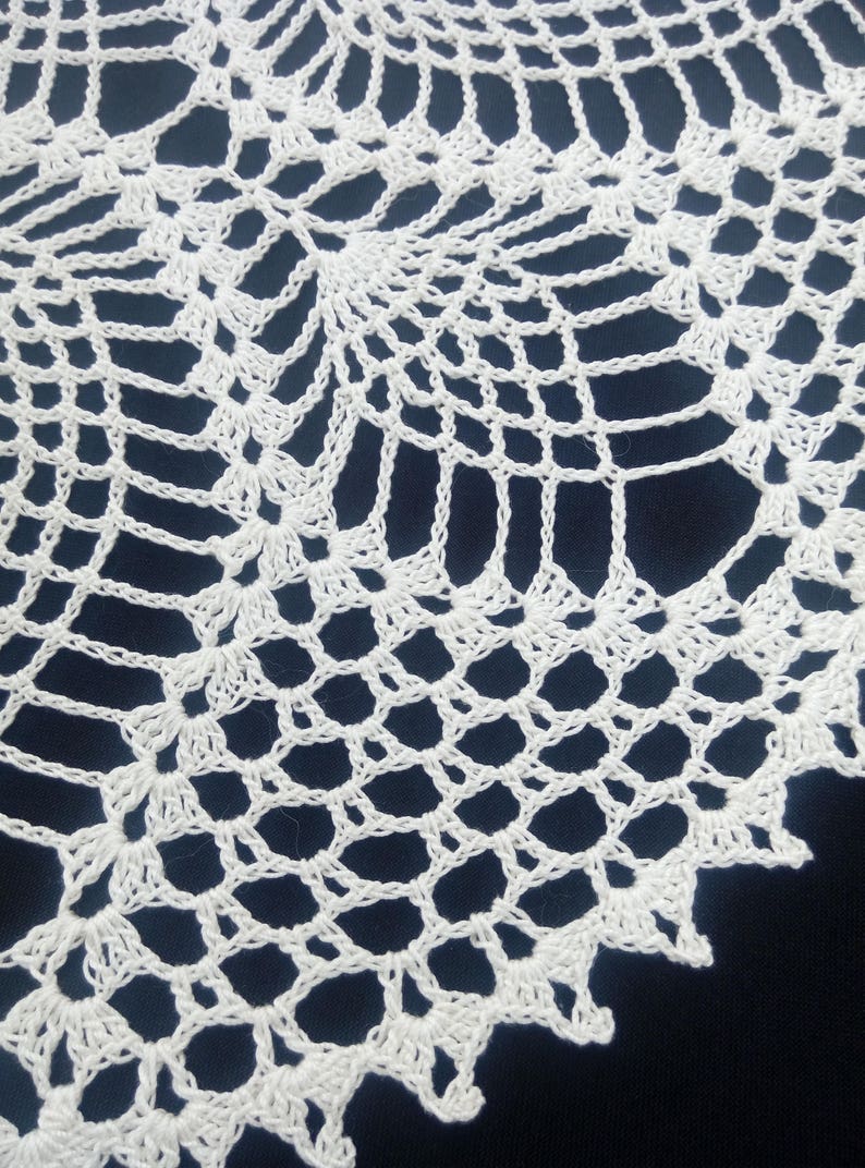 New light beige crochet doily-crochet tablecloth image 4