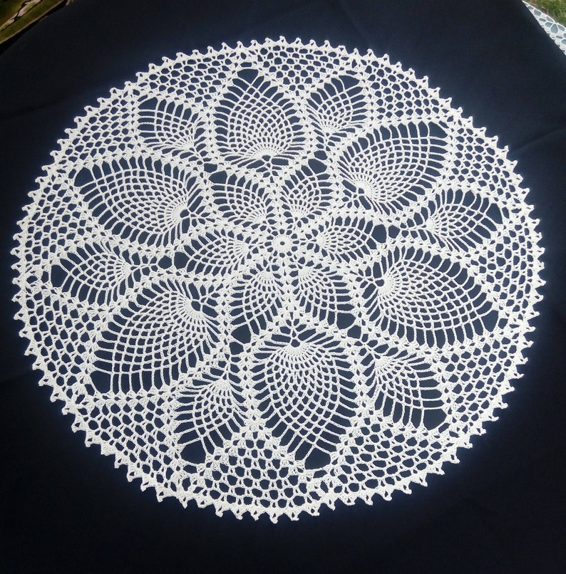 New light beige crochet doily-crochet tablecloth image 1