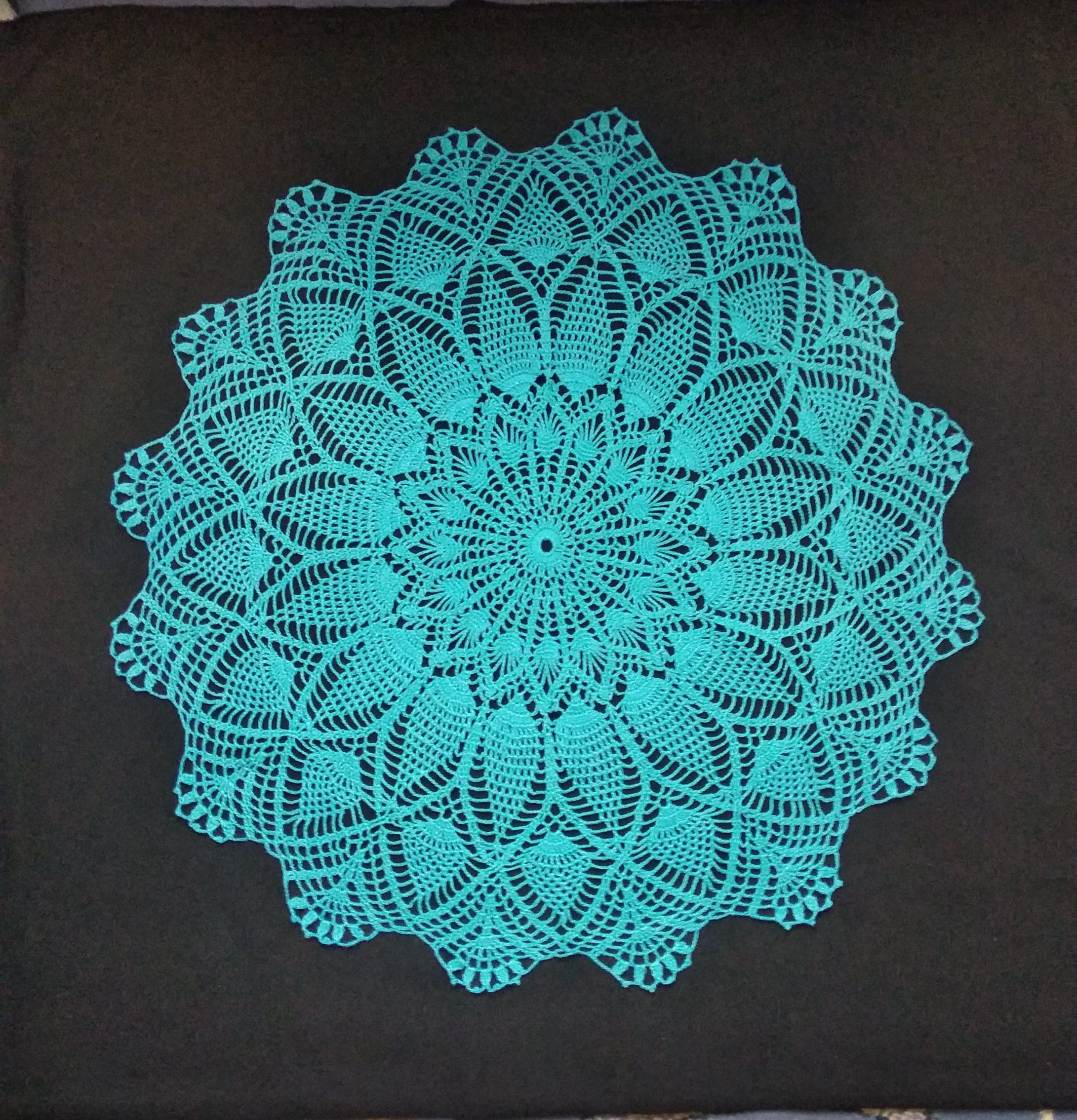 Blue Crochet Doily 24 Inchescrochet Tableclothcrochet Doiliesdoily