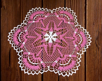 New pink crochet doily-crochet tablecloth